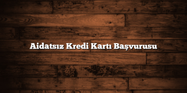 Aidatsız Kredi Kartı Başvurusu Aidatsız Kredi Kartı Başvurusu