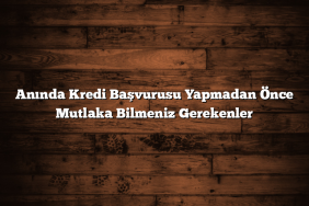 Anında Kredi Başvurusu Yapmadan Önce Mutlaka Bilmeniz Gerekenler