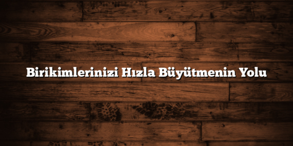 Birikimlerinizi Hızla Büyütmenin Yolu