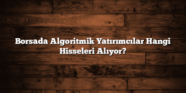 Borsada Algoritmik Yatırımcılar Hangi Hisseleri Alıyor? Borsada Algoritmik Yatırımcılar Hangi Hisseleri Alıyor?