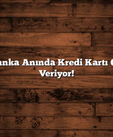 Bu Banka Anında Kredi Kartı Onayı Veriyor!