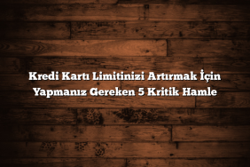 Kredi Kartı Limitinizi Artırmak İçin Yapmanız Gereken 5 Kritik Hamle