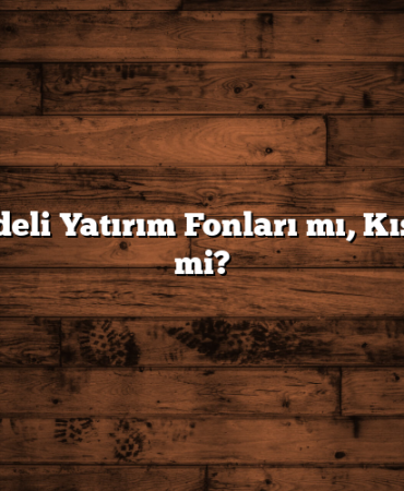 Uzun Vadeli Yatırım Fonları mı, Kısa Vadeli mi?