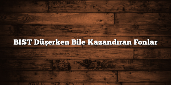 BIST Düşerken Bile Kazandıran Fonlar