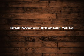 Kredi Notunuzu Artırmanın Yolları