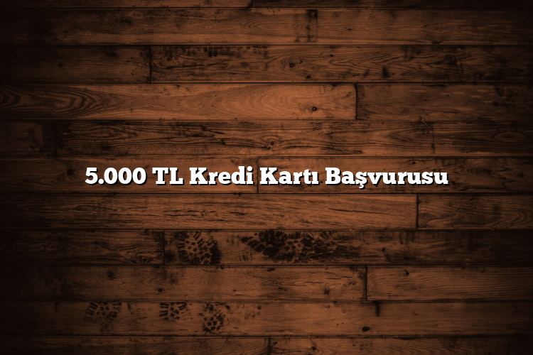5.000 TL Kredi Kartı Başvurusu 5.000 TL Kredi Kartı Başvurusu