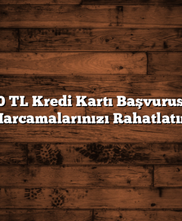5.000 TL Kredi Kartı Başvurusu ile Harcamalarınızı Rahatlatın