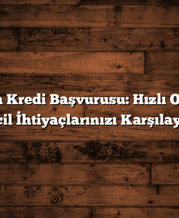 Anında Kredi Başvurusu: Hızlı Onay İle Acil İhtiyaçlarınızı Karşılayın