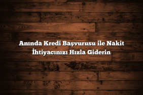 Anında Kredi Başvurusu ile Nakit İhtiyacınızı Hızla Giderin