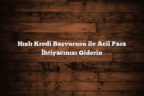 Hızlı Kredi Başvurusu ile Acil Para İhtiyacınızı Giderin