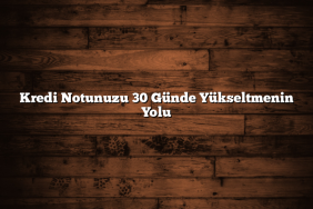 Kredi Notunuzu 30 Günde Yükseltmenin Yolu