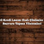 Acil Kredi Lazım: Hızlı Çözümler ve Başvuru Yapma Yöntemleri