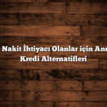 Acil Nakit İhtiyacı Olanlar için Anında Kredi Alternatifleri