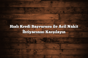 Hızlı Kredi Başvurusu ile Acil Nakit İhtiyacınızı Karşılayın