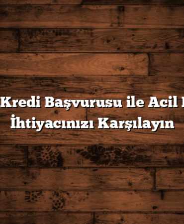 Hızlı Kredi Başvurusu ile Acil Nakit İhtiyacınızı Karşılayın