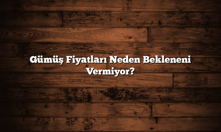 Gümüş Fiyatları Neden Bekleneni Vermiyor? Gümüş Fiyatları Neden Bekleneni Vermiyor?
