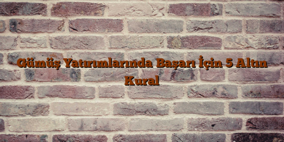 Gümüş Yatırımlarında Başarı İçin 5 Altın Kural