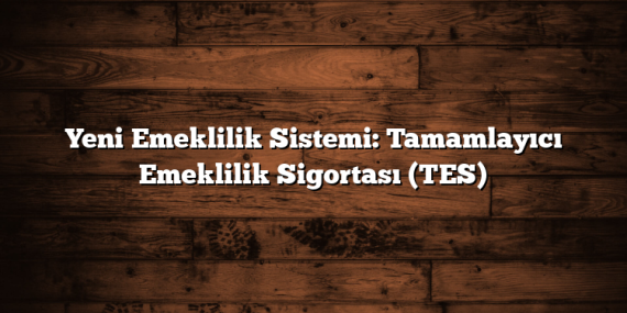Yeni Emeklilik Sistemi: Tamamlayıcı Emeklilik Sigortası (TES)