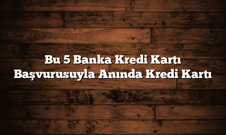 Bu 5 Banka Kredi Kartı Başvurusuyla Anında Kredi Kartı