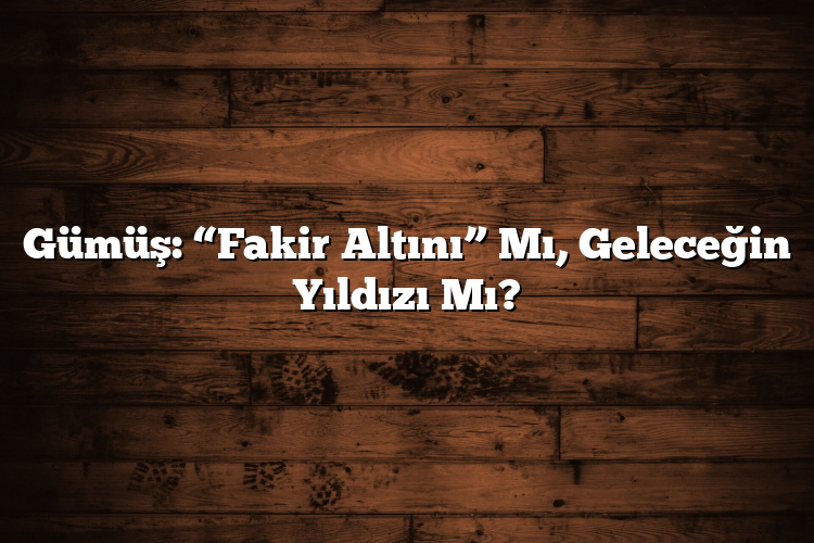 Gümüş: “Fakir Altını” Mı, Geleceğin Yıldızı Mı?