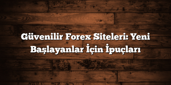 Güvenilir Forex Siteleri: Yeni Başlayanlar İçin İpuçları