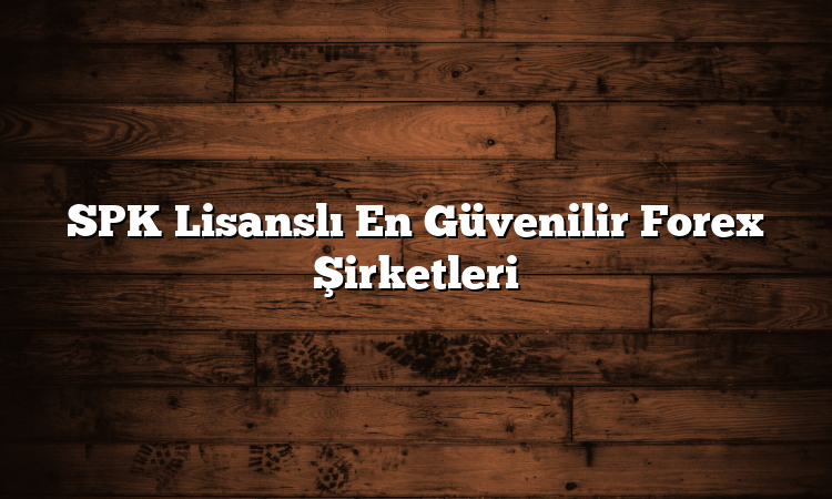 SPK Lisanslı En Güvenilir Forex Şirketleri
