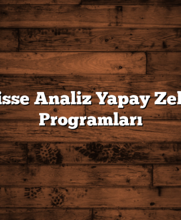 Hisse Analiz Yapay Zeka Programları