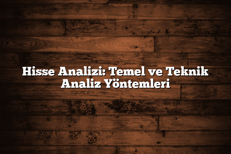 Hisse Analizi: Temel ve Teknik Analiz Yöntemleri