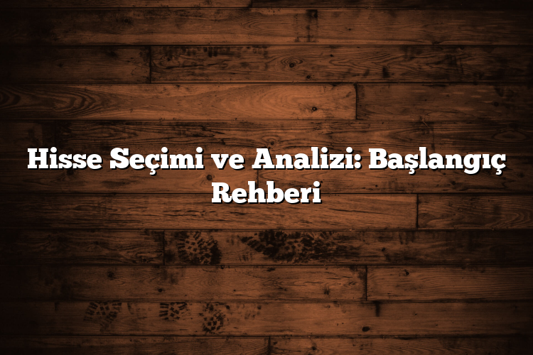 Hisse Seçimi ve Analizi: Başlangıç Rehberi Hisse Seçimi ve Analizi: Başlangıç Rehberi