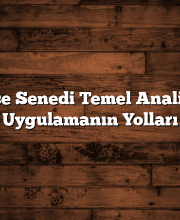 Hisse Senedi Temel Analizini Uygulamanın Yolları
