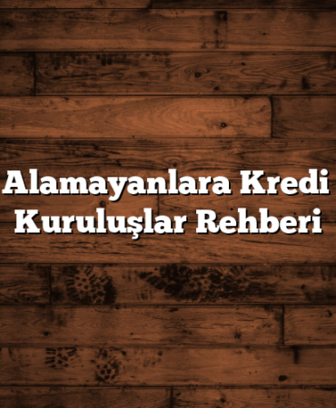 Kredi Alamayanlara Kredi Veren Kuruluşlar Rehberi