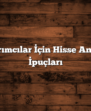 Yatırımcılar İçin Hisse Analizi İpuçları